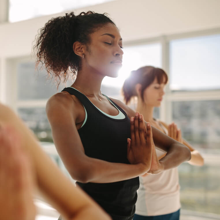 Woman practicing yoga